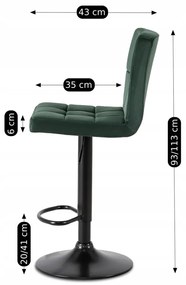Zöld Bársony Bárszék NERO