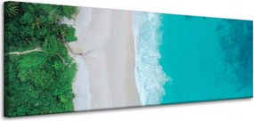 Vászonkép Víz Hullámok Tengerpart Fák Természet 120x40 cm