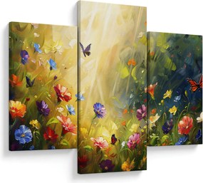 Kép - Tavaszi virágos rét, festmény (90x60 cm)