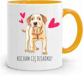 Sárga Bögre Nagypapa Napjára Szeretlek Nagypapa! fényképes nyomattal