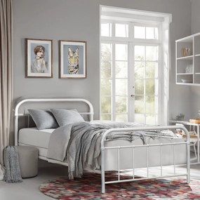 Fehér Fém Ágykeret 120x200 cm PABLO