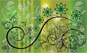 Fotótapéta flizelina Virágok Absztrakt Minimalizmus Növények Öko 416x254 +ragasztó