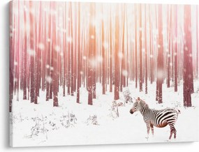 Kép - Zebra egy havas erdőben (70x50 cm)