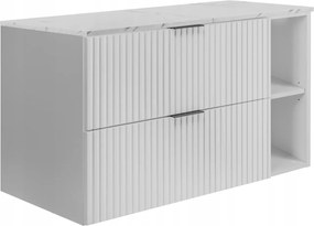 Fürdőszoba szekrény mosdó alá 100 fehér faragott frontok márvány munkalap