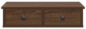 Falipolc fiókokkal barna tölgy 60x25x15 cm műszaki fa