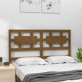 mézbarna tömör fenyőfa ágyfejtámla 165,5x4x100 cm