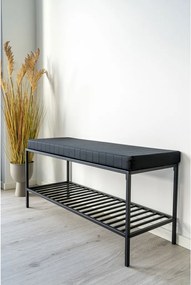 Vita pad, fekete, fekete lábakkal, 100x36x48,5 cm