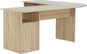 Sarok számítógépasztal, sonoma tölgyfa/fehér, MAURUS NEW MA11