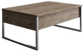 Dohányzóasztal Luxe - Walnut, Silver