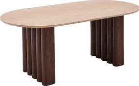 Ovális étkezőasztal 200 cm méretben, travertin/dió színben DARIO