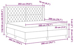 Boxspring Ágy Matraccal Sötétszürke 200x200 cm Bársonyos