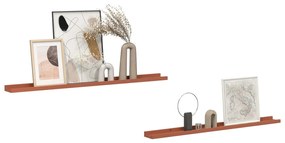 vidaXL Falpolc polcokkal tárolóval 2 pcs Piros 100 x 9 x 3 cm Faanyag