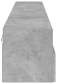 2 db betonszürke szerelt fa fali TV-szekrény 100x30x30 cm