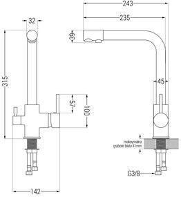 Mexen Enzo, gránit mosogató 576x465x174 mm, 1 kamrás, fekete Duero csaptelep, fekete, 6506-77-671600-70-B