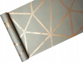 Modern Geometrikus tapéta Szürke És Réz