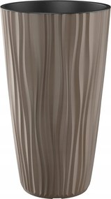 Kerek virágtartó Etna Bronz betéttel, kicsi, függőlegesen bordázott ø28cm, 50cm