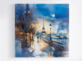 Poszter Párizs Szajna Híd Éjszaka Séta Eiffel-torony 40x40