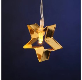 LED fénylánc GOLD STARS 140 cm arany