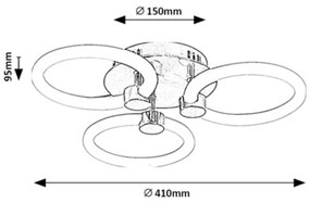 Rabalux 71007 - LED fényerőszabályozható mennyezeti lámpa SOTIRIS LED/21W/230V + távirányító