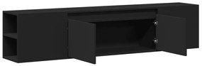 fekete falra szerelhető TV-szekrény LED-del 180 x 31 x 39,5 cm