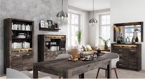 Vitrines komód, kőris sötét, INFINITY 08