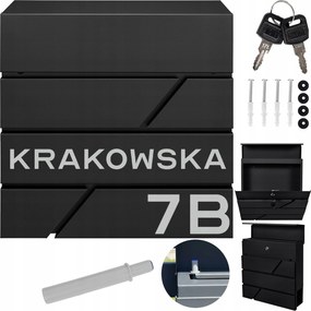 Fekete Modern Postaláda Levelekhez Cím