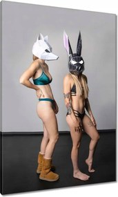 Vászonkép 70x100 Lányok Nyuszik