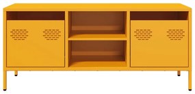 mustársárga hidegen hengerelt acél TV-szekrény 101,5x39x43,5 cm