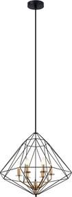 Italux klasszikus modern vintage függeszték maresmo fekete arany itxpen-6369-6-bkbr