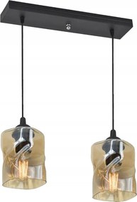 Függő lámpa dupla fekete üveg tea dísz lámpabúra Candellux