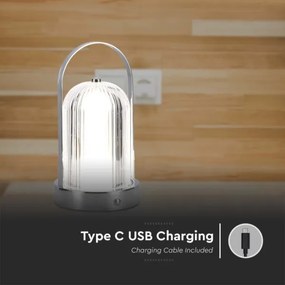 LED Dimmelhető asztali lámpa LED/1W/5V 3000-6000K 1800 mAh króm