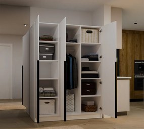 SENSO 3D gardróbszekrény 150x56.5x200 cm, fehér-fekete
