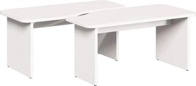 vidaXL Dohányzóasztal 2 pcs Fehér Tömör fenyőfa