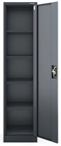 ALEX irodai irattároló fémszekrény, 450 x 1850 x 400 mm, antracit