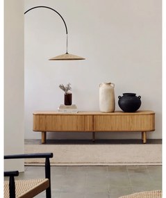 Natúr színű TV-állvány kőrisfa dekorral 200x50x40 cm Mailen – Kave Home