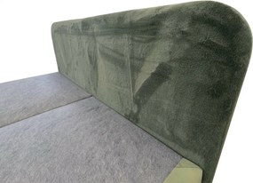Kárpitozott boxspring ágy FORENA 90x200 cm sötétzöld Matrac: Bonell rugós matrac