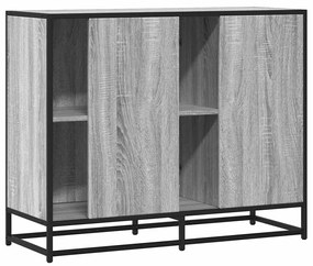 szürke sonoma színű szerelt fa tálalószekrény 92 x 35 x 76 cm