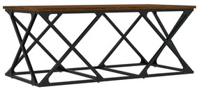 Barna tölgyszínű szerelt fa dohányzóasztal 100 x 49 x 40 cm