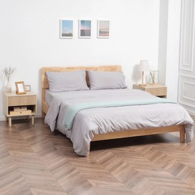 HOMCOM 2 db éjjeliszekrény - modern stílusú éjjeliszekrény fiókokkal és polcokkal, 47 x 47 x 50 cm-es méretben, természetes fa felülettel | Aosom