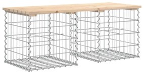 tömör fenyőfa gabion kerti pad 103x44x42 cm
