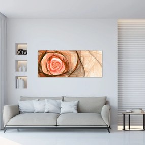 Kép - Absztrakt rózsaszín rózsaszín fehér háttérrel (120x50 cm)