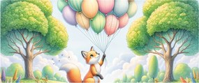 Kép – Boldog róka (120x50 cm)