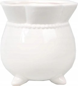 Kerámia váza Fehér 11x11 cm Dekoráció Asztaldísz Virágok