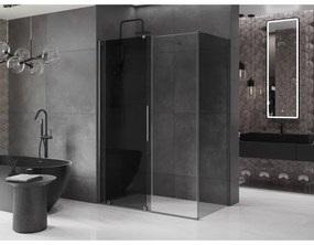 Mexen Velar, tolóajtós zuhanykabin 160 x 85 cm, 8mm szürke üveg, polírozott grafit, 871-160-085-41-66