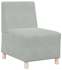 világosszürke bársony kanapéfotel 55 cm