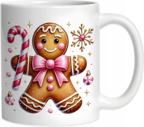 Karácsonyi Bögre Sütemény Mézeskalács Rózsaszín Karácsony 330ml