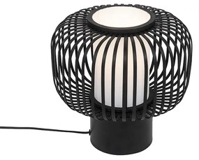 Modern asztali lámpa fekete bambusz - Bambuk