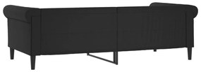 fekete műbőr kanapéágy 90 x 200 cm