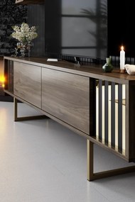 TV szekrény Gold Line - Walnut, Black