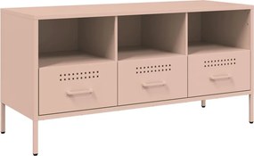 vidaXL rózsaszín acél TV-szekrény 100,5 x 39 x 50,5 cm